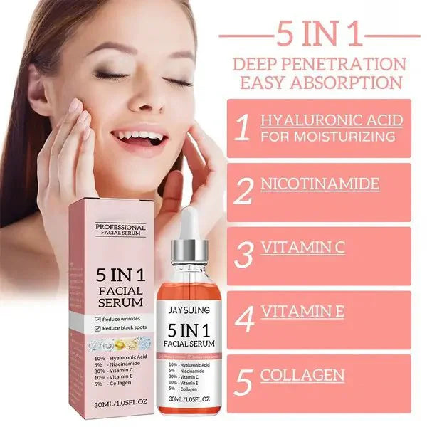 5 In 1 Vitamin C Hyaluronic Acid Facial Serum